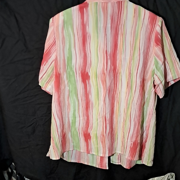 Alia Vibrant Striped Button Down Shirt - Picture 5 of 6